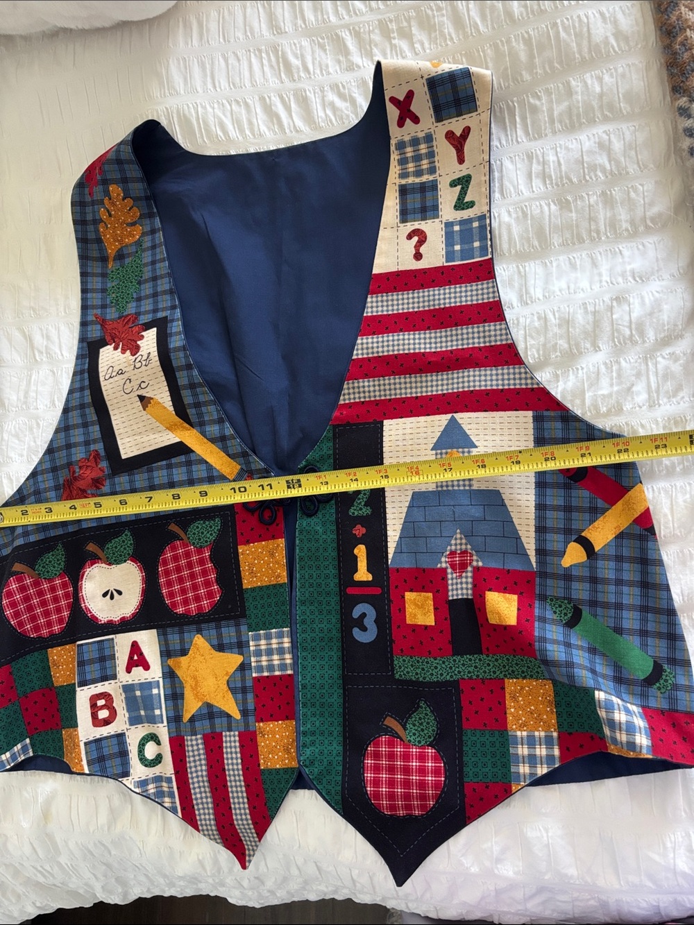 Vintage Women’s Patchwork Teacher Vest – Multicolor - Picture 5 of 7